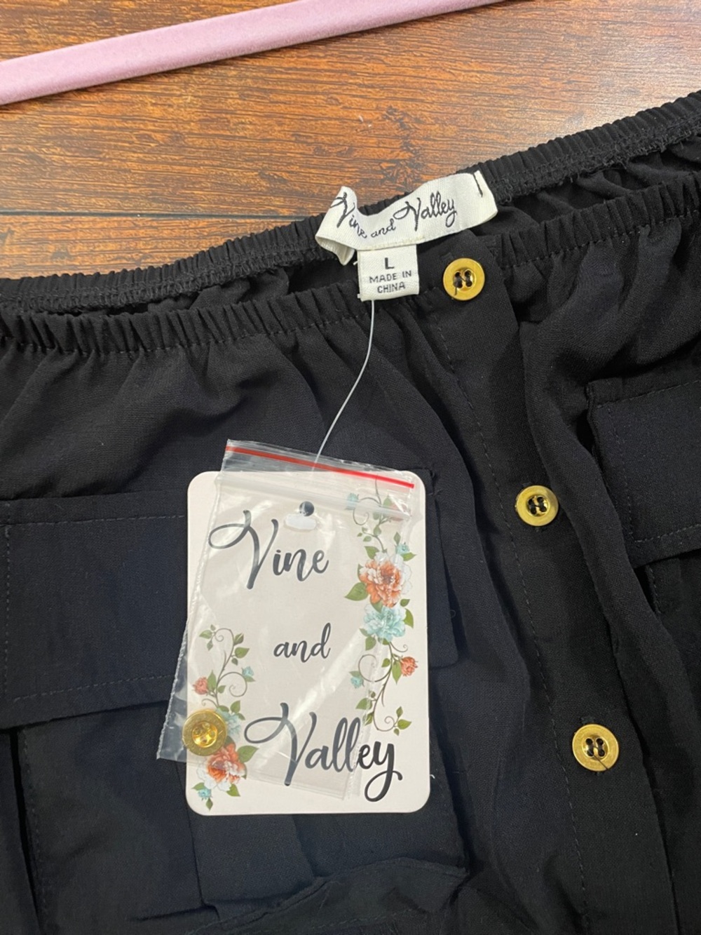 Women’s Black Long-Sleeve Utility Jumpsuit - Picture 4 of 7
